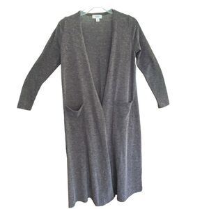 LulaRoe SARAH Heather Dark Gray Cardigan Pocket Sweater Size Extra Small